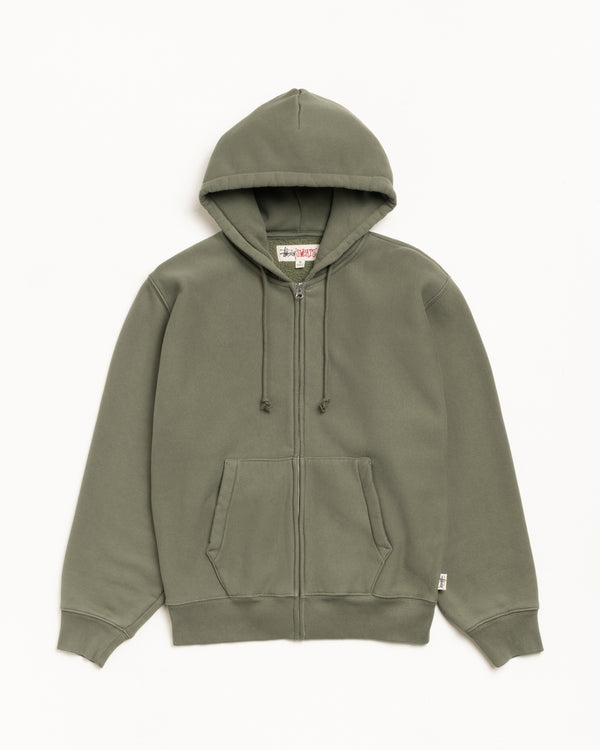 stüssy FLEECE ZIP HOODIE Green
