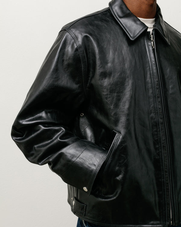 Stüssy GARAGE JACKET LEATHER Black