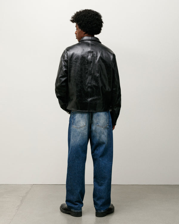 Stüssy GARAGE JACKET LEATHER Black