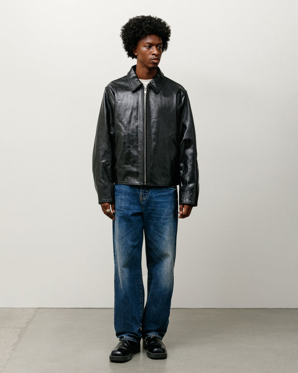 stüssy GARAGE JACKET LEATHER Black