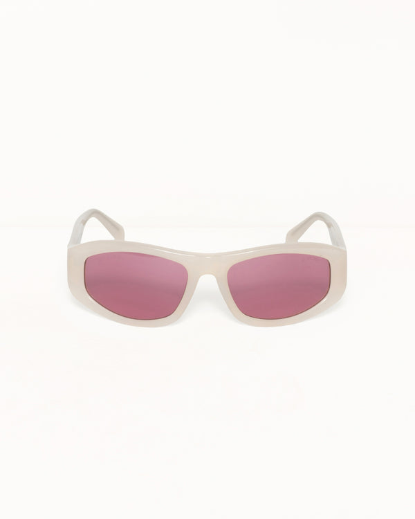 Stüssy LANDON SUNGLASSES Cream / Pink Lens