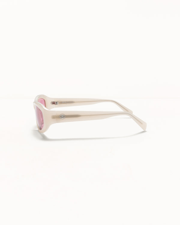 Stüssy LANDON SUNGLASSES Cream / Pink Lens