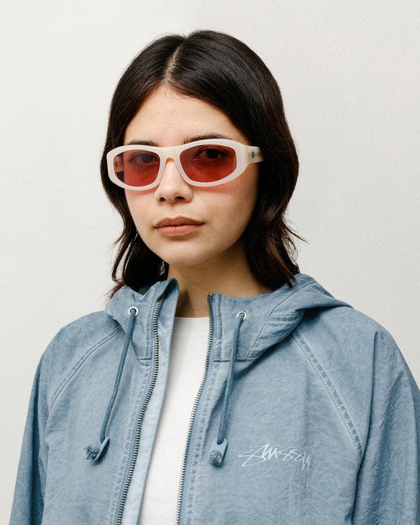 stüssy LANDON SUNGLASSES Cream / Pink Lens