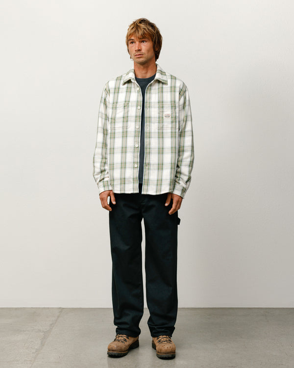 stüssy LAU PLAID SHIRT JACKET Off White