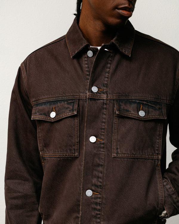 Stüssy LINED DENIM TRUCKER JACKET Resin Wash Brown