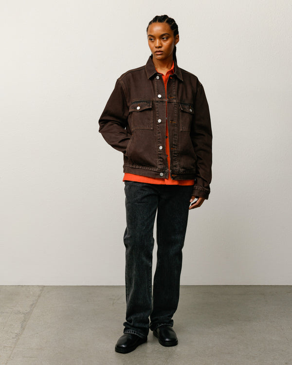 Stüssy LINED DENIM TRUCKER JACKET Resin Wash Brown