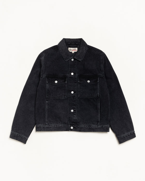 stüssy LINED DENIM TRUCKER JACKET Vintage Black