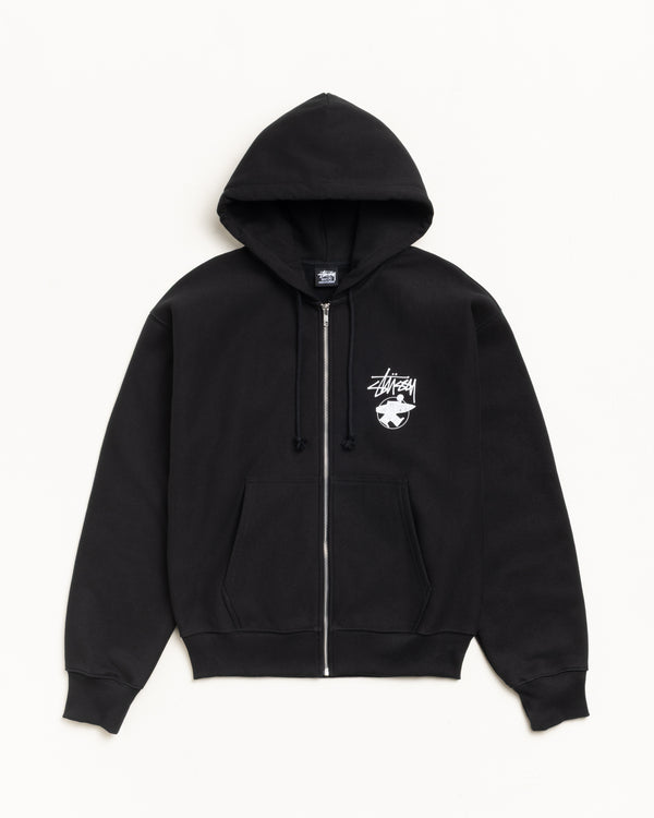 stüssy LONG HAUL ZIP HOODIE Black