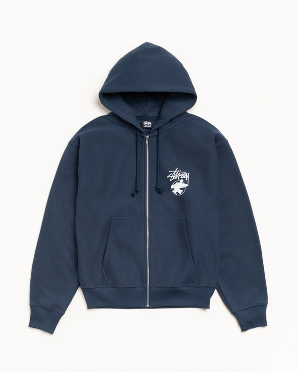 stüssy LONG HAUL ZIP HOODIE Navy