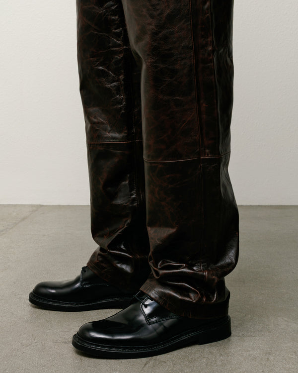 Stüssy NEW CLASSIC PANT LEATHER Dark Brown