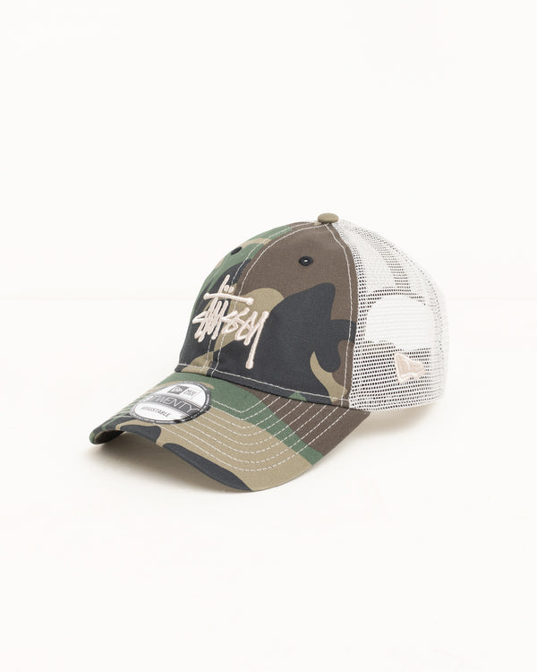 Stüssy NEW ERA 9TWENTY BASIC TRUCKER Woodland Camo