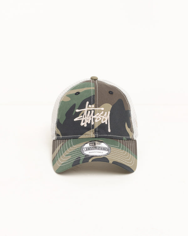 stüssy NEW ERA 9TWENTY BASIC TRUCKER Woodland Camo
