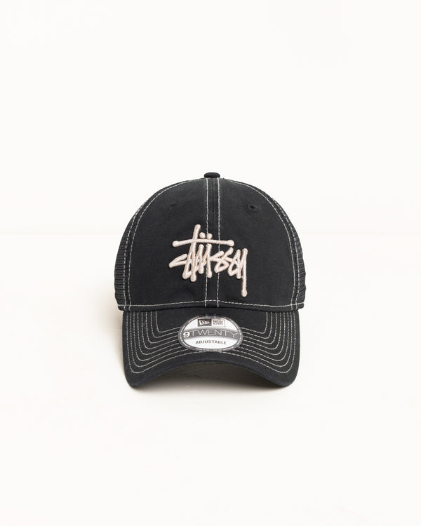 stüssy NEW ERA 9TWENTY WASHED BASIC TRUCKER Black
