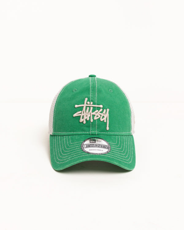 stüssy NEW ERA 9TWENTY WASHED BASIC TRUCKER Green