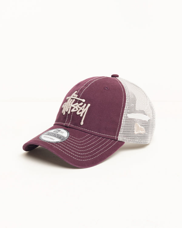 Stüssy NEW ERA 9TWENTY WASHED BASIC TRUCKER Maroon