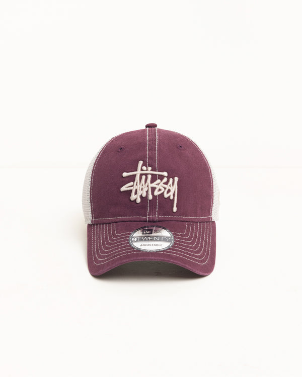 stüssy NEW ERA 9TWENTY WASHED BASIC TRUCKER Maroon