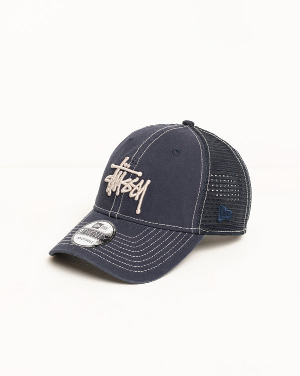 Stüssy NEW ERA 9TWENTY WASHED BASIC TRUCKER Navy