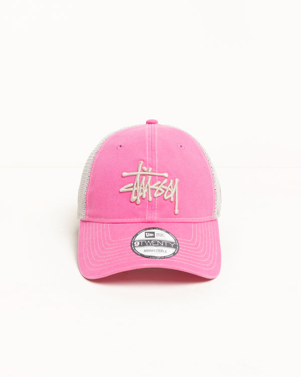 stüssy NEW ERA 9TWENTY WASHED BASIC TRUCKER Pink