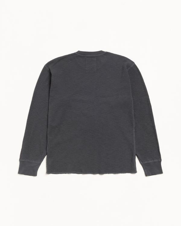 Stüssy PIGMENT DYED LS THERMAL Faded Black