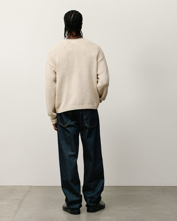 Stüssy ROLL V NECK SWEATER Oatmeal