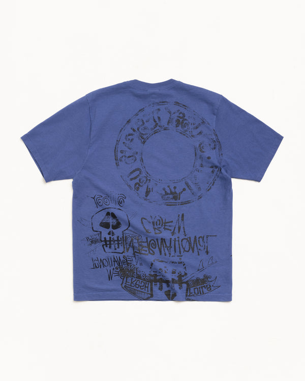 Stüssy SKULLS TEE PIGMENT DYED Indigo