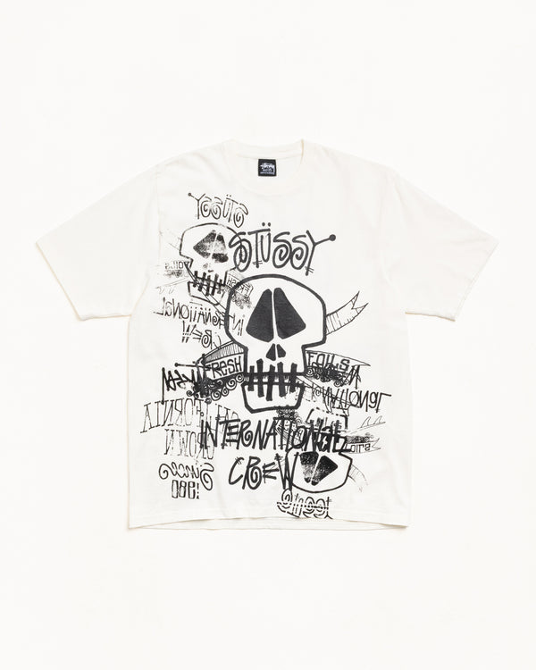 stüssy SKULLS TEE PIGMENT DYED Natural
