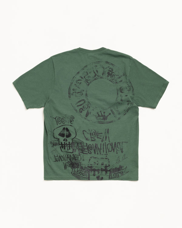 Stüssy SKULLS TEE PIGMENT DYED Pine