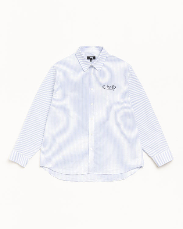 stüssy STANDARD LOGO SHIRT Blue Stripe