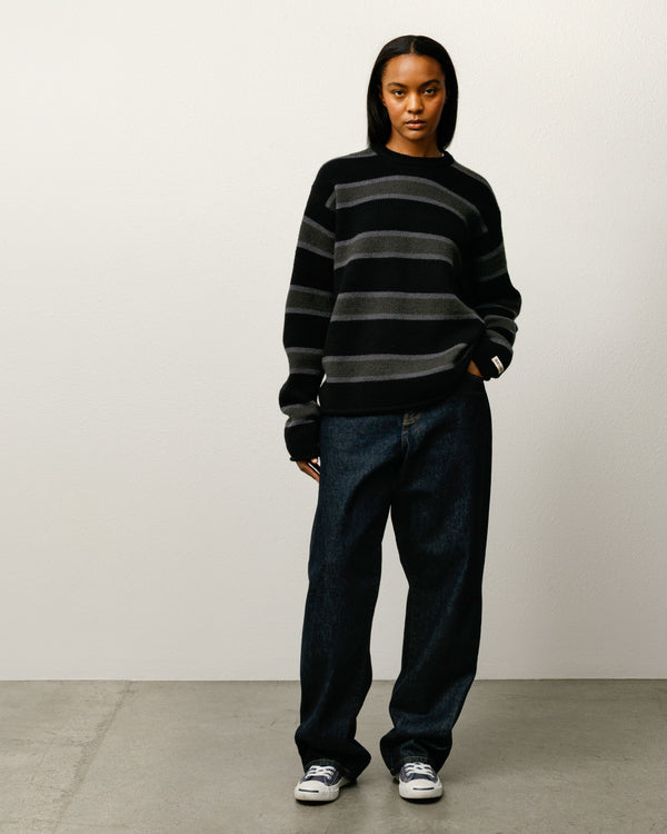 Stüssy STRIPED WOOL SWEATER Black