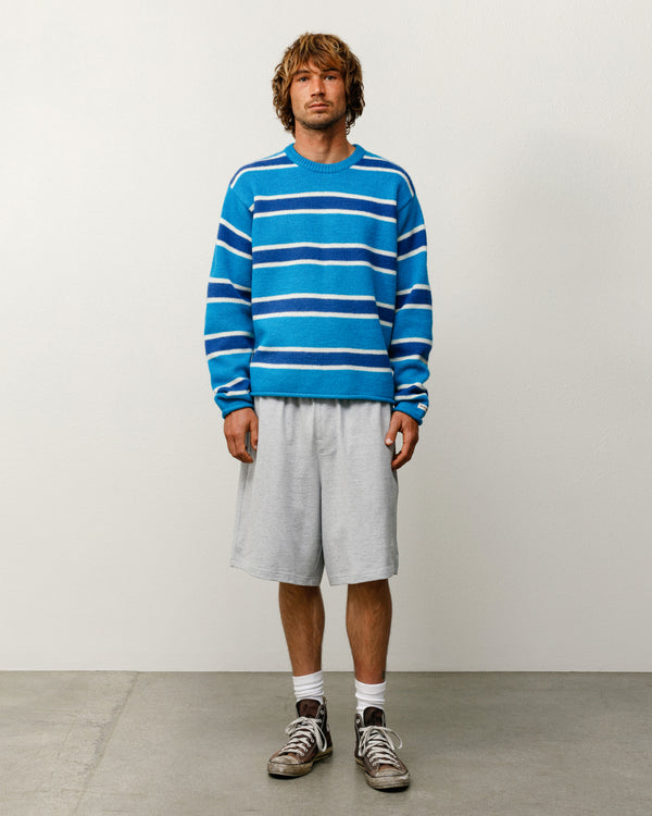 stüssy STRIPED WOOL SWEATER Blue