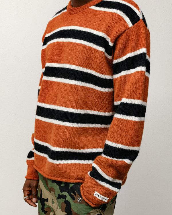 Stüssy STRIPED WOOL SWEATER Umber
