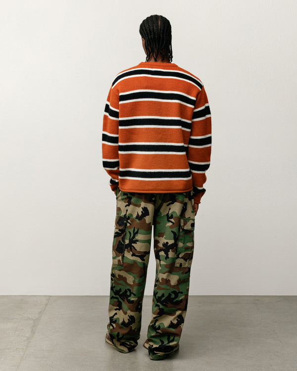 Stüssy STRIPED WOOL SWEATER Umber