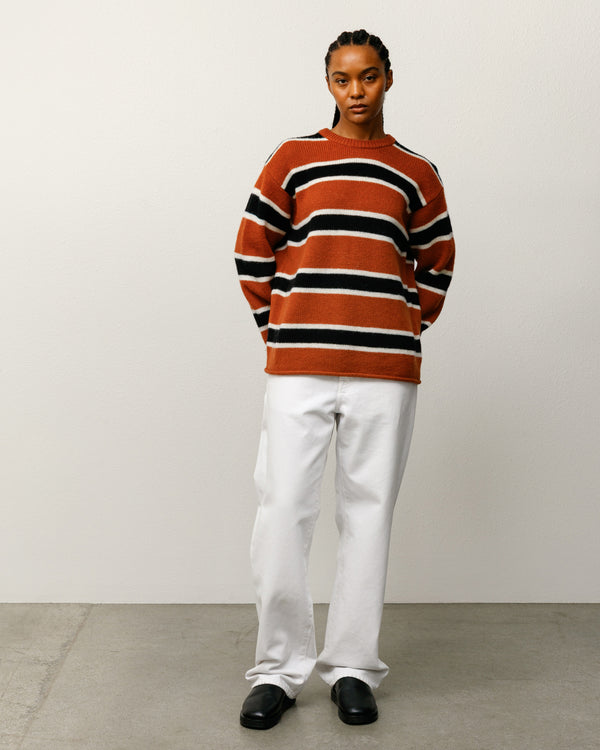Stüssy STRIPED WOOL SWEATER Umber