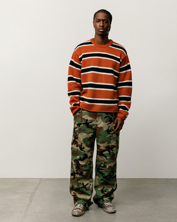 stüssy STRIPED WOOL SWEATER Umber
