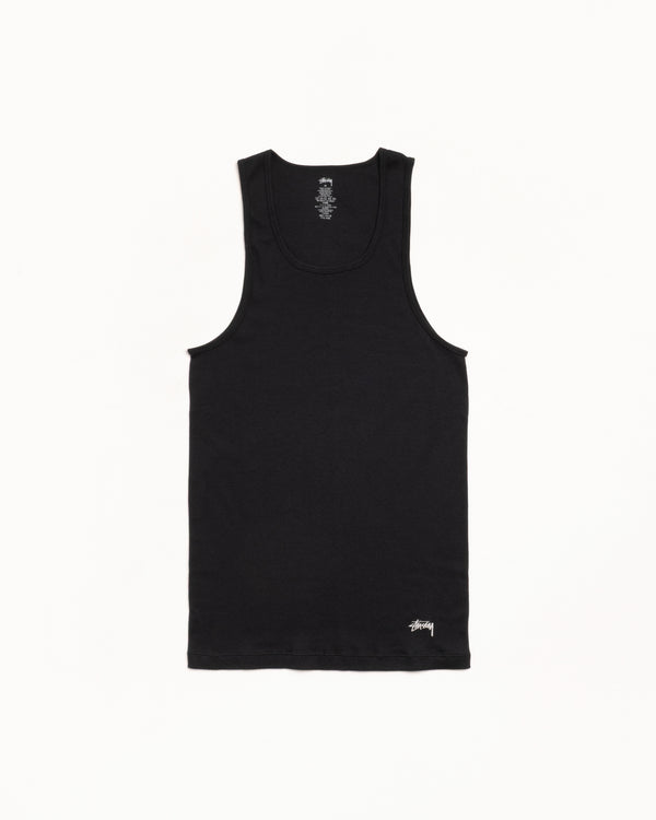 stüssy TANK UNDERSHIRTS 3 PACK Black