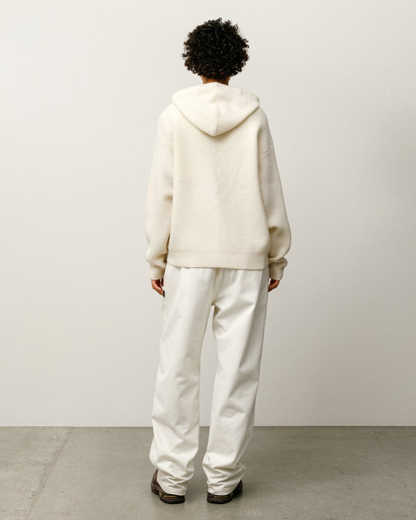 Stüssy TEXTURED ZIP HOODED SWEATER Bone