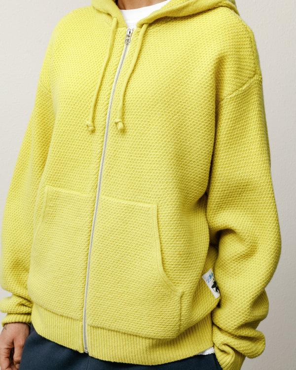 Stüssy TEXTURED ZIP HOODED SWEATER Yellow