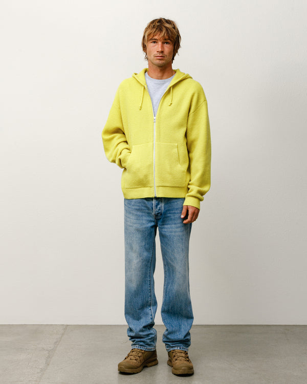 Stüssy TEXTURED ZIP HOODED SWEATER Yellow