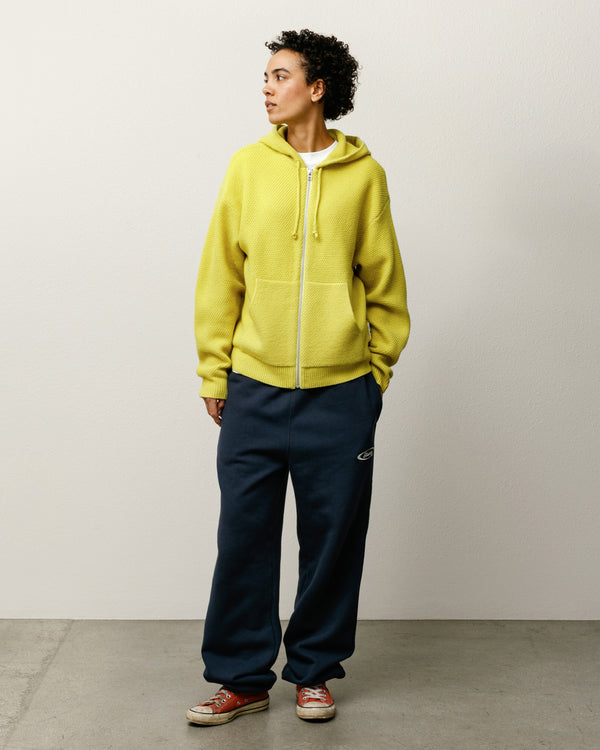 stüssy TEXTURED ZIP HOODED SWEATER Yellow