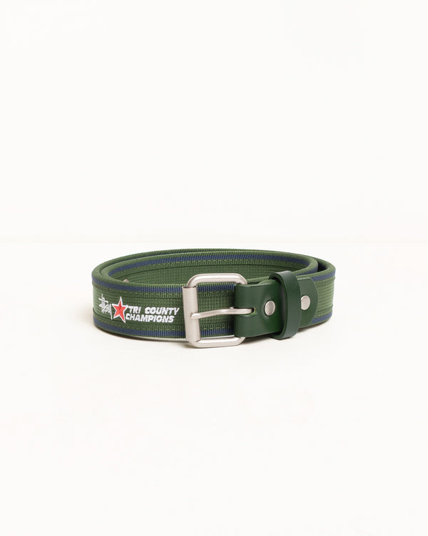 stüssy TRI COUNTY WEBBING BELT Green