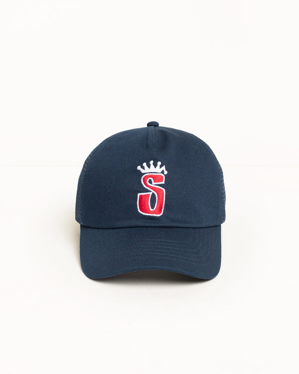 stüssy TRUCKER S CROWN SNAPBACK Navy
