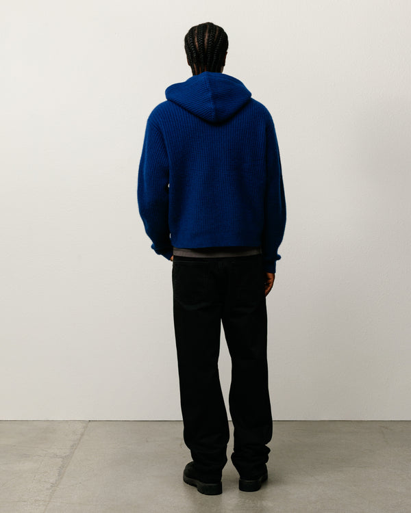 Stüssy WAFFLE CASHMERE ZIP HOOD SWEATER Navy