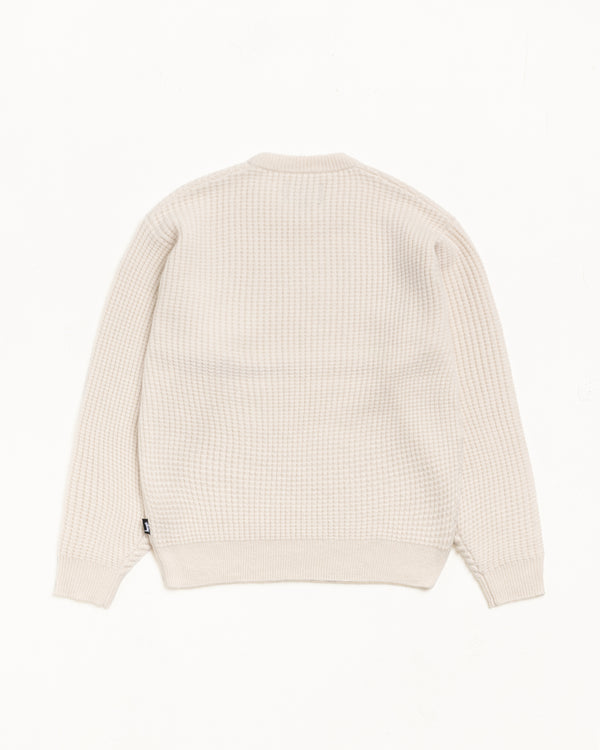 Stüssy WAFFLE KNIT CASHMERE CREW Natural