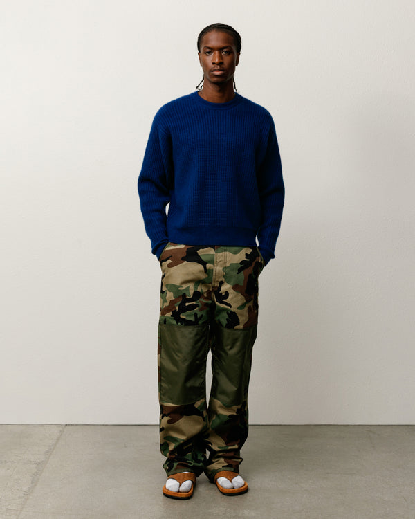 Stüssy WAFFLE KNIT CASHMERE CREW Navy