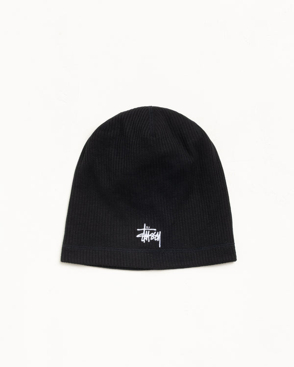 stüssy WAFFLE SKULLCAP Black
