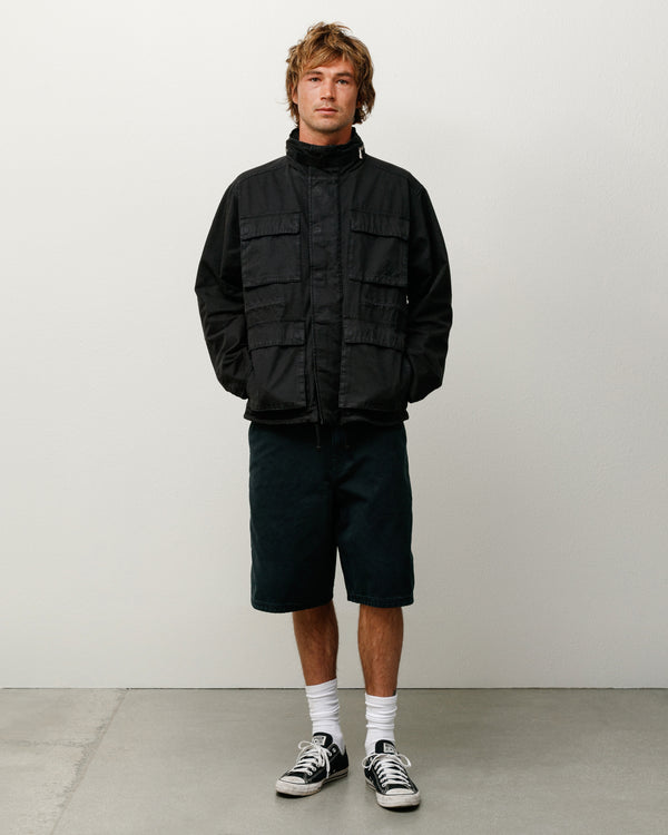 stüssy WASHED CANVAS WORK SHORT Black