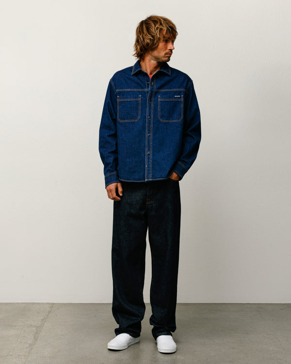 stüssy WORK DENIM SHIRT Dark Denim