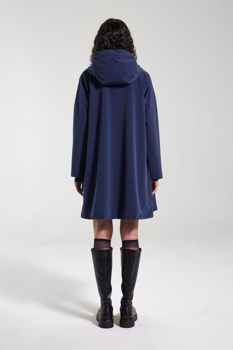 Stutterheim Mosebacke Lightweight Matte Zip Raincoat Navy