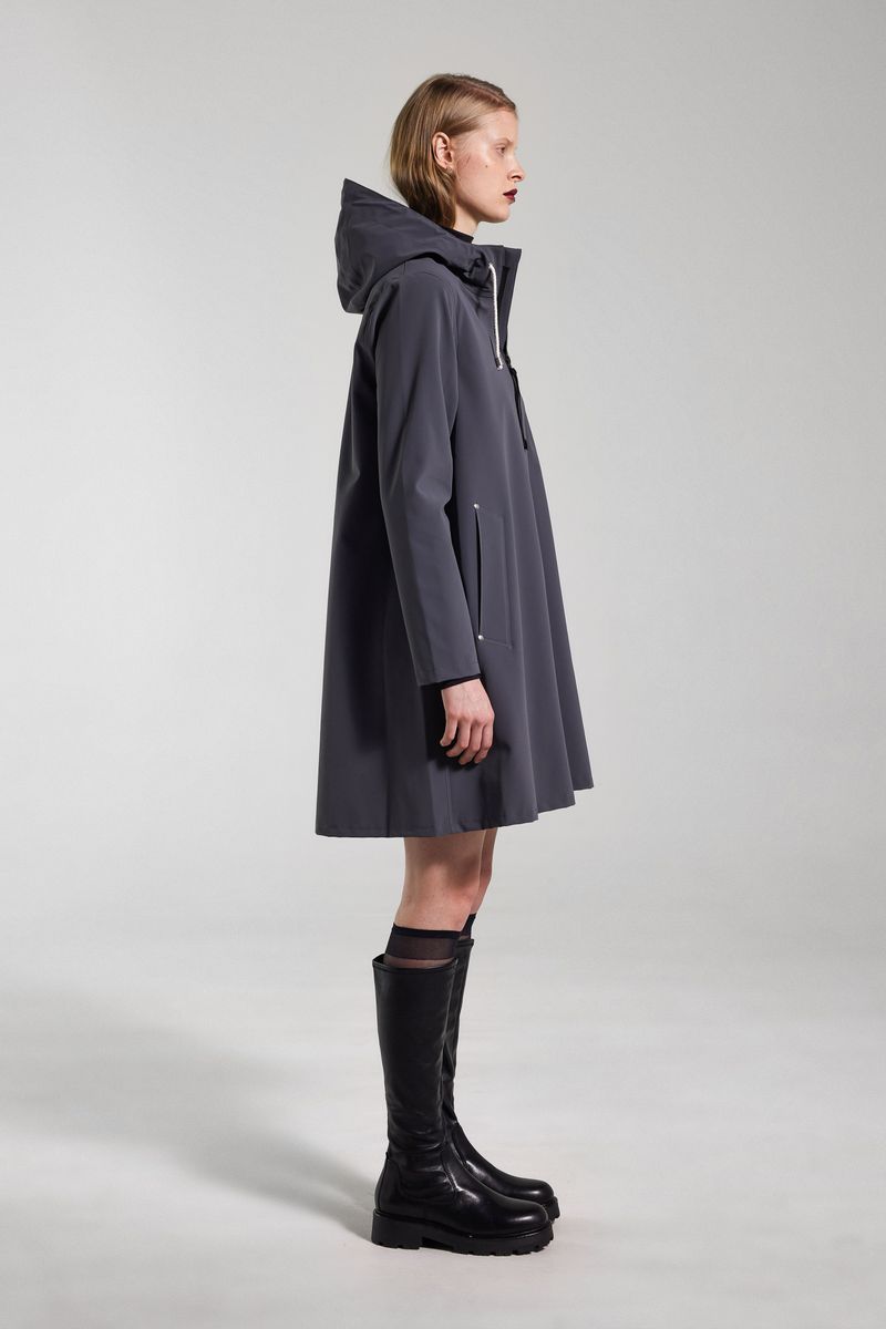 Stutterheim Mosebacke Lightweight Zip Matte Raincoat Metal