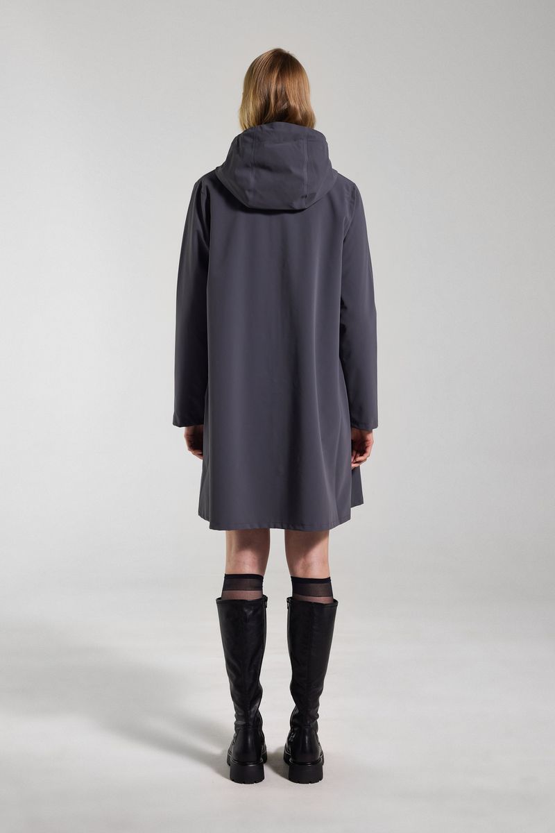 Stutterheim Mosebacke Lightweight Zip Matte Raincoat Metal